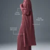 Abito camicia micro plissettato - Borgogna tartufo