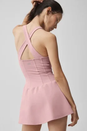 Abito da tennis a corsetto Airbrush Sparks Fly – Rosa vintage