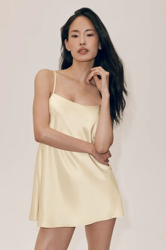 Abito Radiance in misto seta - Beige sabbia