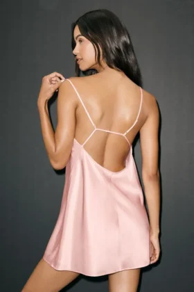 Abito Radiance in misto seta – Rosa sole