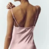 Abito sottoveste in seta lucente - Rosa champagne