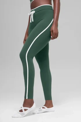 Airbrush High-Waist Race Pace 7/8 Leggings - Verde trifoglio/Bianco