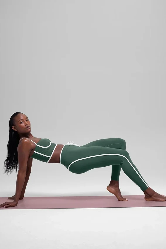 Airbrush High-Waist Race Pace 7/8 Leggings - Verde trifoglio/Bianco