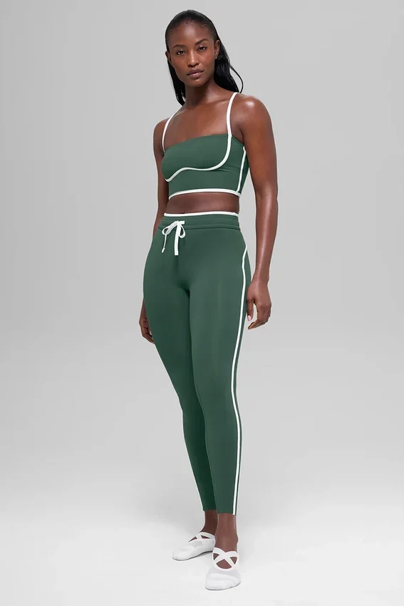 Airbrush High-Waist Race Pace 7/8 Leggings - Verde trifoglio/Bianco