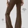 Airbrush Legging a vita bassa e gamba svasata - Espresso