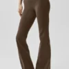 Airbrush Legging a vita bassa e gamba svasata - Espresso