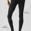 Airbrush Legging a vita bassa e lunghezza 7/8 - Nero
