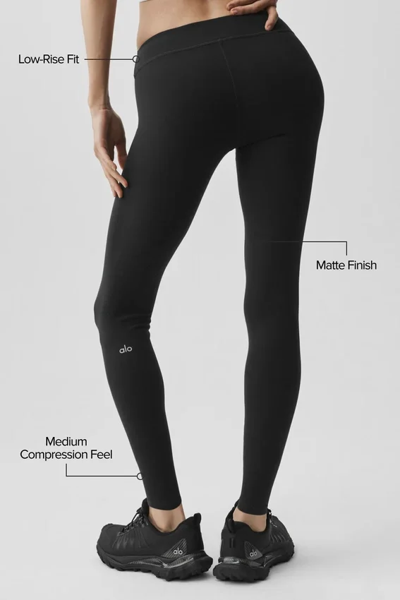 Airbrush Legging a vita bassa e lunghezza 7/8 - Nero