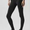 Airbrush Legging a vita bassa e lunghezza 7/8 - Nero