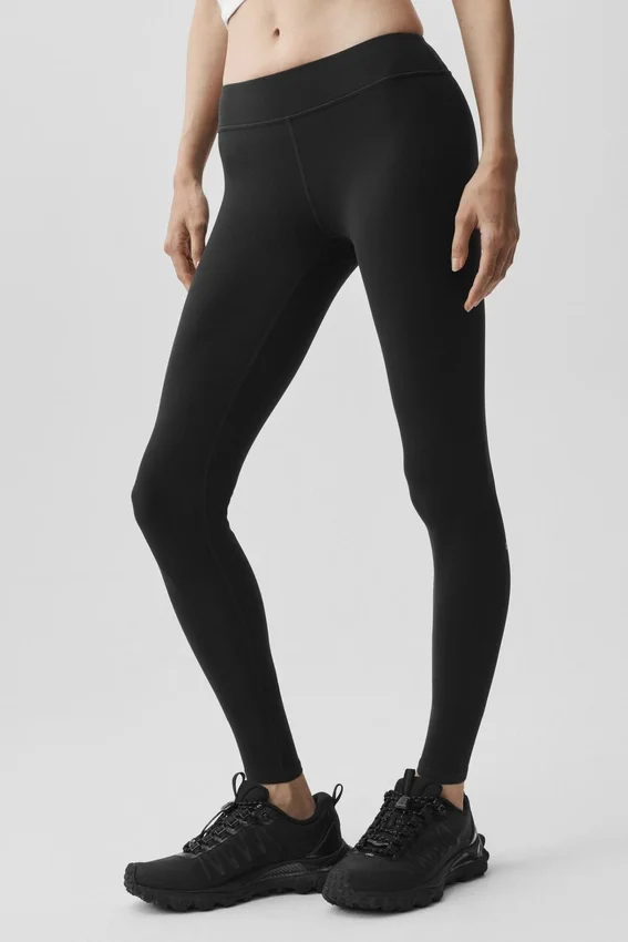 Airbrush Legging a vita bassa e lunghezza 7/8 - Nero