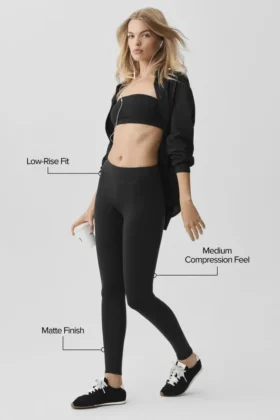 Airbrush Legging a vita bassa – Nero