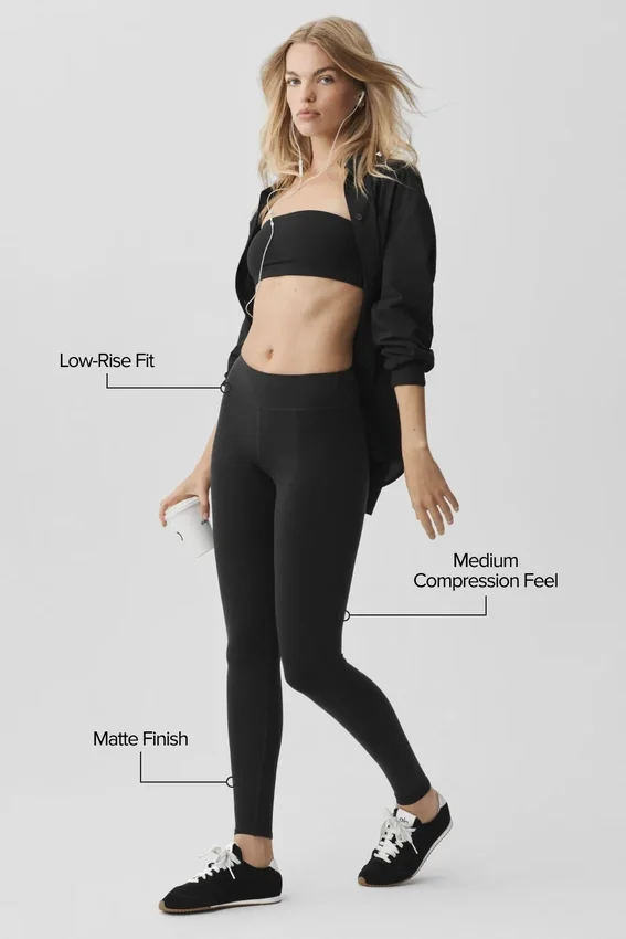 Airbrush Legging a vita bassa - Nero