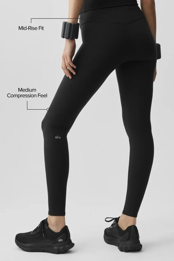 Airbrush Mid-Rise Legging - Nero