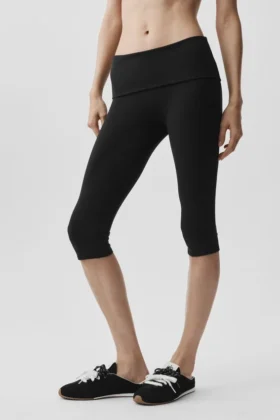 Alo Softsculpt Capri a vita bassa con risvolto - Nero