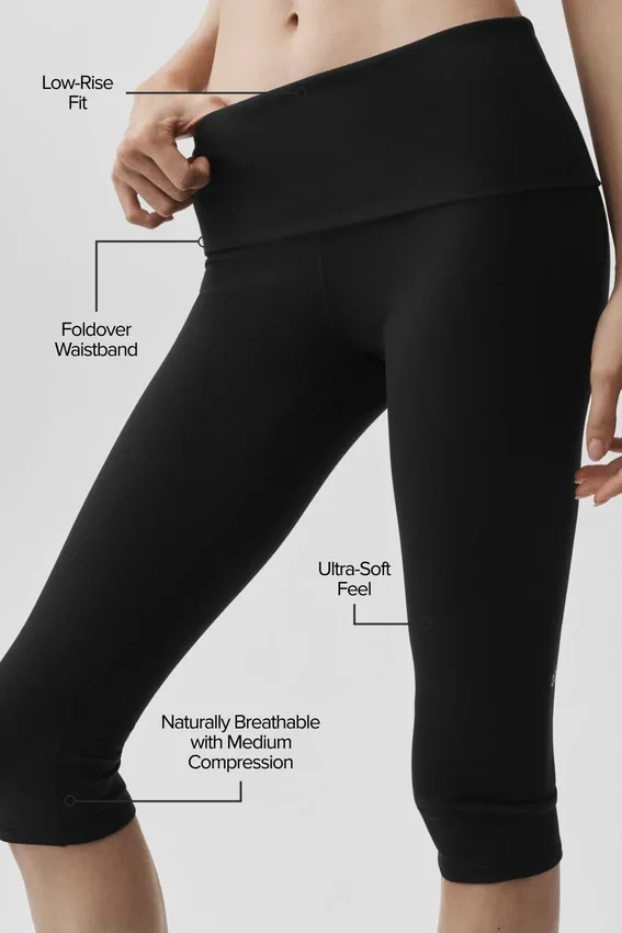 Alo Softsculpt Capri a vita bassa con risvolto - Nero