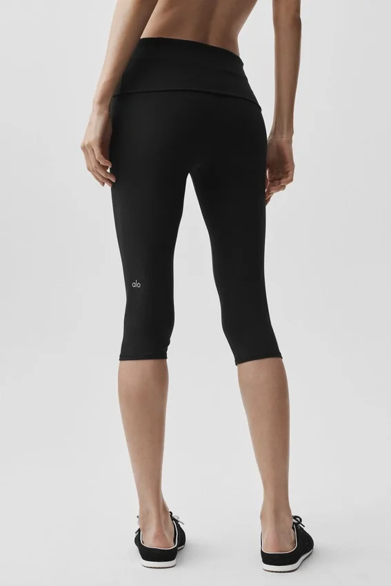 Alo Softsculpt Capri a vita bassa con risvolto - Nero