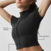 Alo Softsculpt pantaloncini con zip integrale - Nero