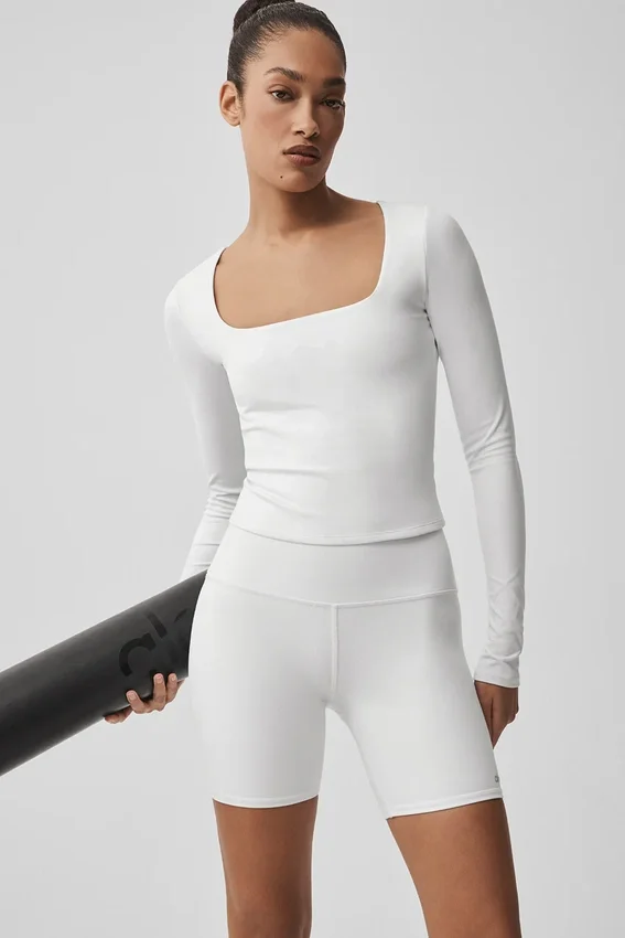 Alo Softsculpt Precision con maniche lunghe - Bianco