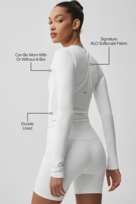 Alo Softsculpt Precision con maniche lunghe – Bianco