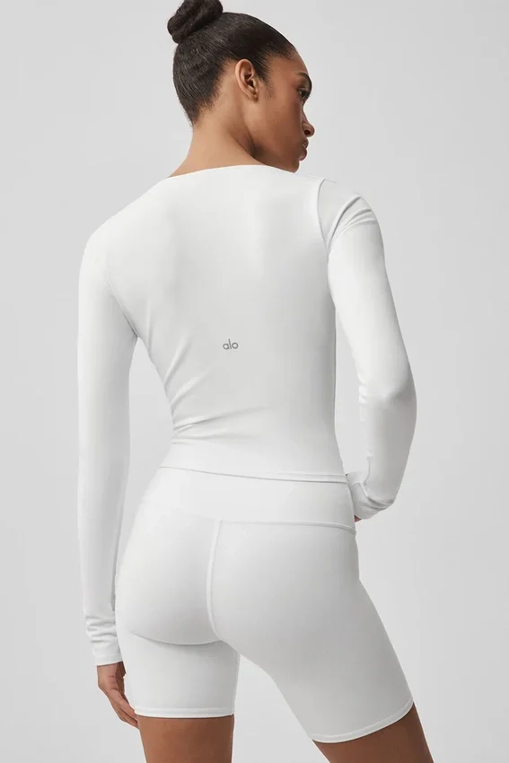 Alo Softsculpt Precision con maniche lunghe - Bianco