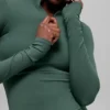 Alo Softsculpt Precision con maniche lunghe e zip a 1/4 - Verde trifoglio