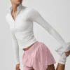 Alo Softsculpt Precision maniche lunghe con zip a 1/4 - Bianco