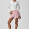 Alo Softsculpt Precision maniche lunghe con zip a 1/4 - Bianco