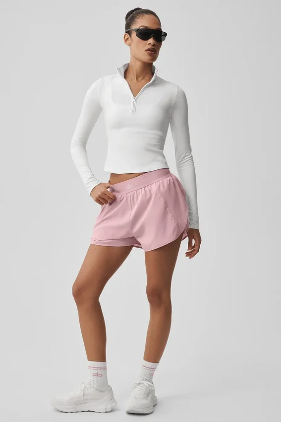 Alo Softsculpt Precision maniche lunghe con zip a 1/4 - Bianco