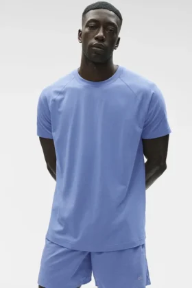 Alo Vapor Maglia a girocollo a maniche corte – Blu Provenza