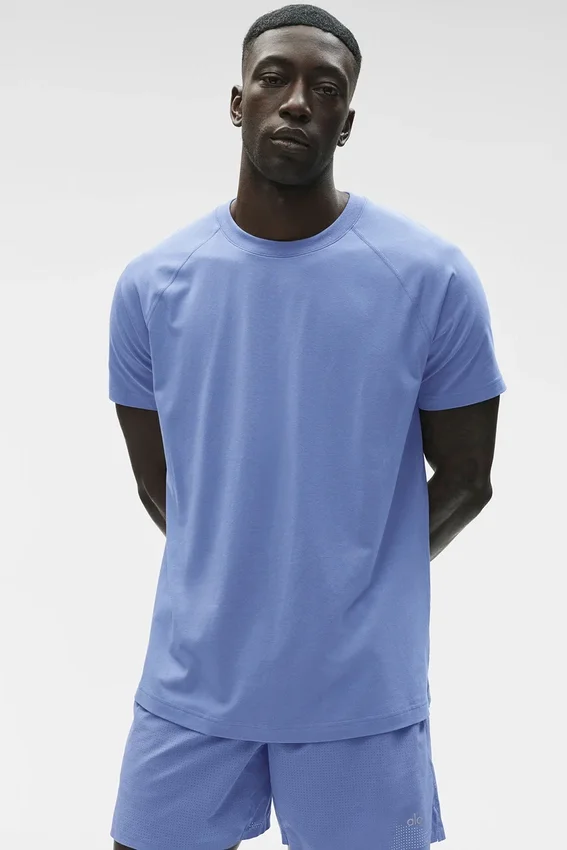 Alo Vapor Maglia a girocollo a maniche corte - Blu Provenza
