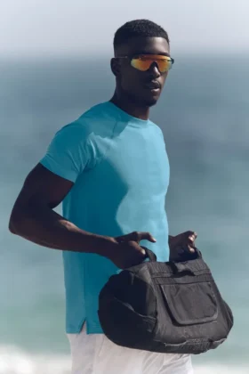 Alo Vapor Maglia a maniche corte con collo rotondo - Blue Breeze