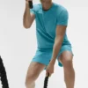 Alo Vapor Maglia a maniche corte con collo rotondo - Blue Breeze