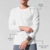 Alo Vapor Maglia a maniche lunghe con collo rotondo - Bianco