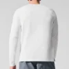 Alo Vapor Maglia a maniche lunghe con collo rotondo - Bianco