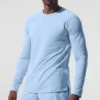 Alo Vapor Maglia a maniche lunghe con collo rotondo - Blu conchiglia