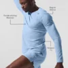 Alo Vapor Maglia a maniche lunghe con collo rotondo - Blu conchiglia
