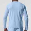Alo Vapor Maglia a maniche lunghe con collo rotondo - Blu conchiglia