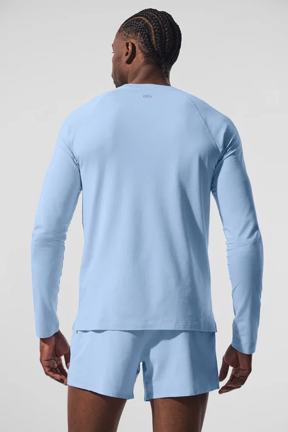 Alo Vapor Maglia a maniche lunghe con collo rotondo - Blu conchiglia