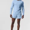 Alo Vapor Maglia a maniche lunghe con collo rotondo - Blu conchiglia