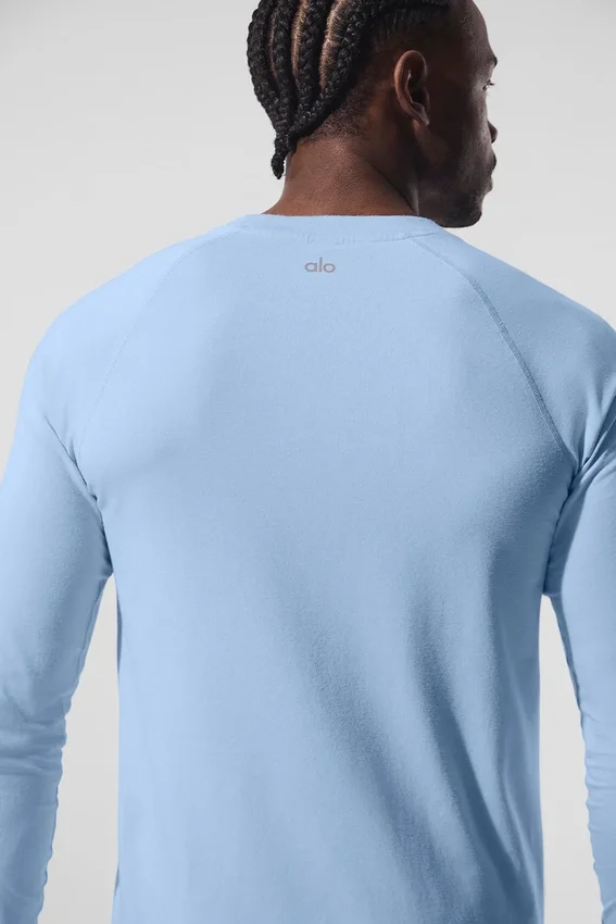 Alo Vapor Maglia a maniche lunghe con collo rotondo - Blu conchiglia