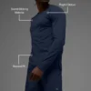 Alo Vapor Maglia a maniche lunghe con collo rotondo - Blu navy