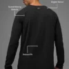 Alo Vapor Maglia a maniche lunghe con collo rotondo - Nero