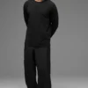Alo Vapor Maglia a maniche lunghe con collo rotondo - Nero