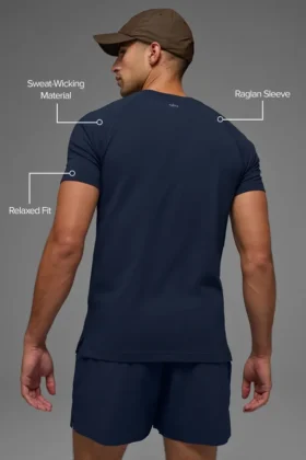 Alo Vapor Pantaloncini a girocollo a maniche corte – Blu navy