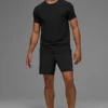 Alo Vapor pantaloncini a girocollo con maniche corte - Nero