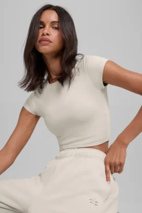 Alosoft Crop Finesse a maniche corte - Beige
