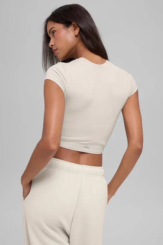 Alosoft Crop Finesse a maniche corte - Beige