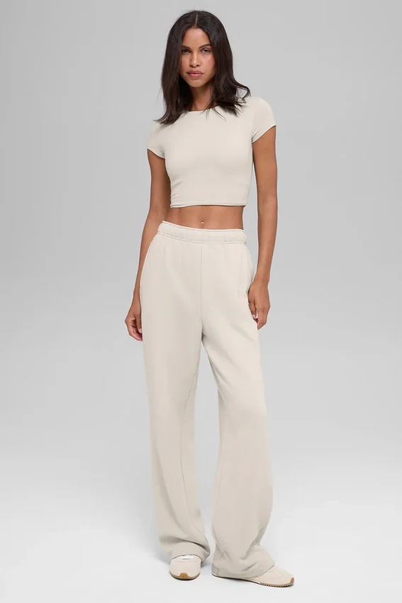 Alosoft Crop Finesse a maniche corte - Beige