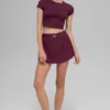 Alosoft Crop Finesse a maniche corte - Borgogna