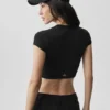 Alosoft Crop Finesse a maniche corte - Nero